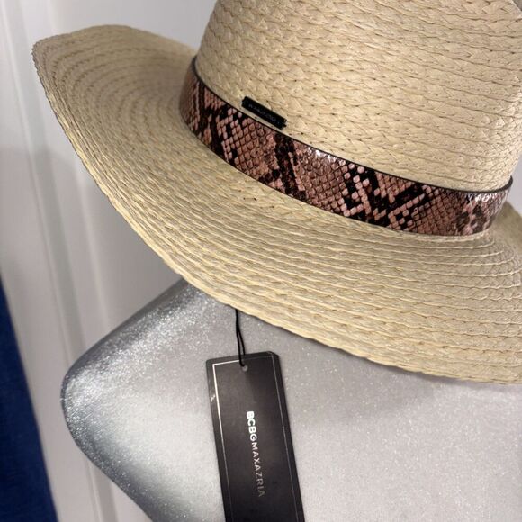 BCBGMaxAzria NWT Women's Snakeskin Band Adjustable Hat Size OS Cowgirl - Picture 2 of 8